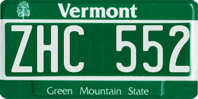 VT license plate ZHC552