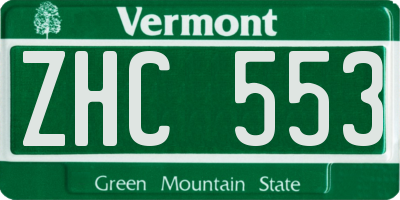 VT license plate ZHC553