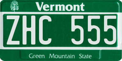 VT license plate ZHC555