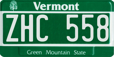 VT license plate ZHC558
