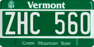 VT license plate ZHC560