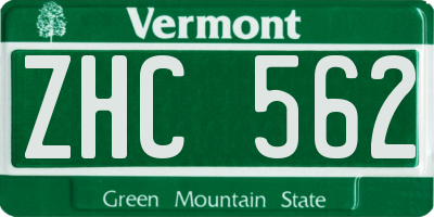 VT license plate ZHC562