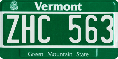 VT license plate ZHC563