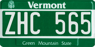 VT license plate ZHC565