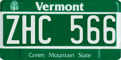 VT license plate ZHC566