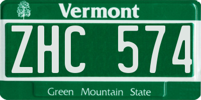 VT license plate ZHC574
