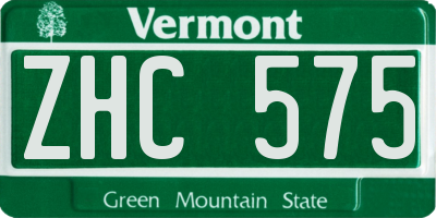 VT license plate ZHC575