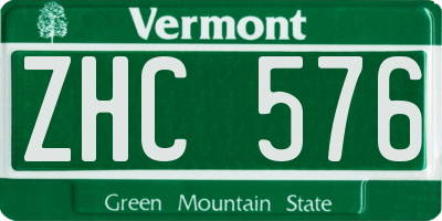 VT license plate ZHC576