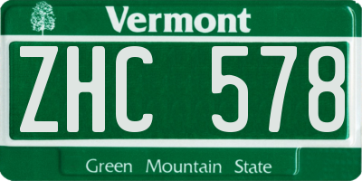 VT license plate ZHC578