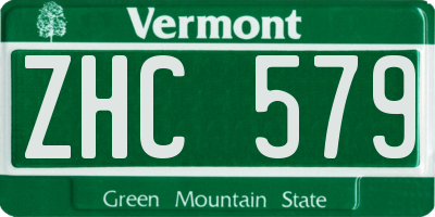 VT license plate ZHC579