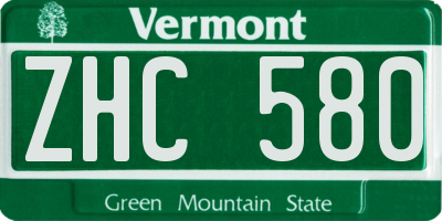 VT license plate ZHC580
