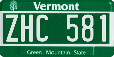 VT license plate ZHC581