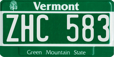 VT license plate ZHC583