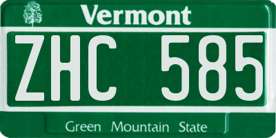 VT license plate ZHC585
