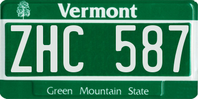 VT license plate ZHC587