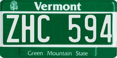 VT license plate ZHC594