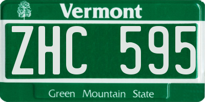 VT license plate ZHC595