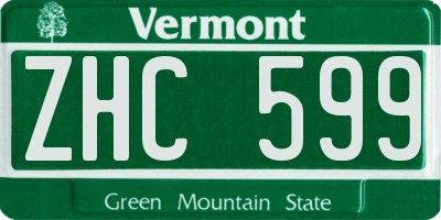 VT license plate ZHC599