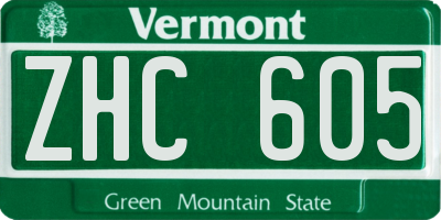 VT license plate ZHC605