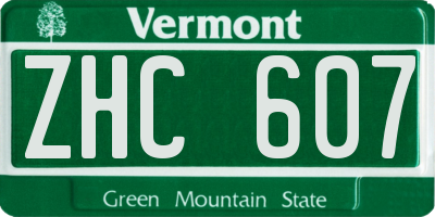 VT license plate ZHC607