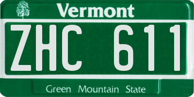 VT license plate ZHC611