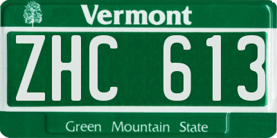 VT license plate ZHC613