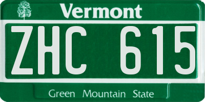 VT license plate ZHC615