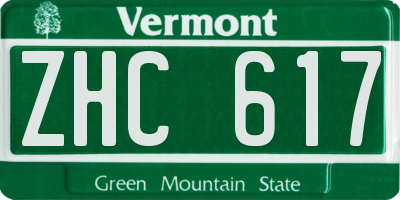 VT license plate ZHC617
