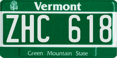 VT license plate ZHC618