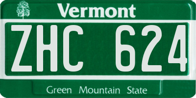 VT license plate ZHC624