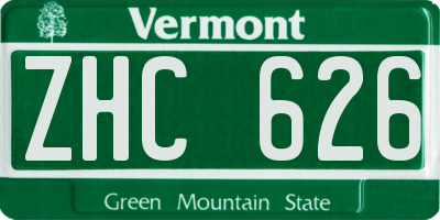 VT license plate ZHC626