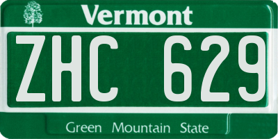 VT license plate ZHC629