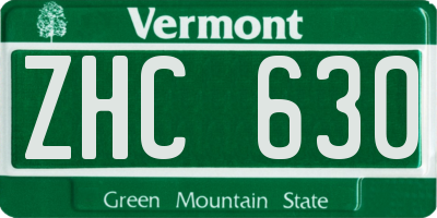 VT license plate ZHC630