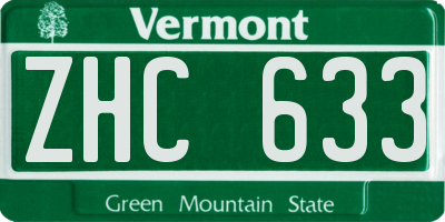 VT license plate ZHC633