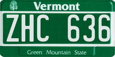 VT license plate ZHC636