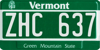 VT license plate ZHC637