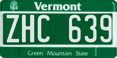 VT license plate ZHC639
