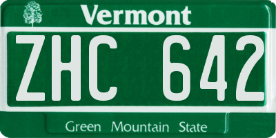 VT license plate ZHC642
