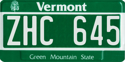 VT license plate ZHC645