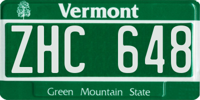 VT license plate ZHC648