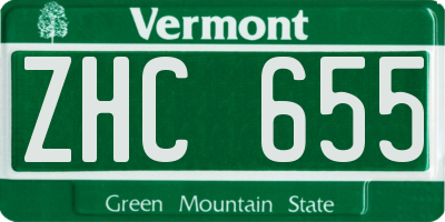 VT license plate ZHC655