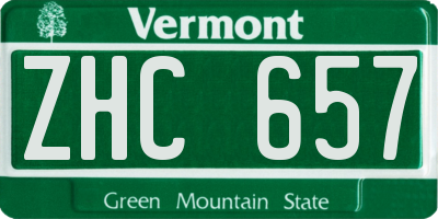 VT license plate ZHC657