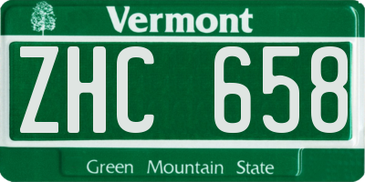 VT license plate ZHC658