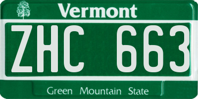 VT license plate ZHC663