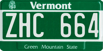 VT license plate ZHC664