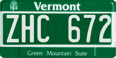 VT license plate ZHC672