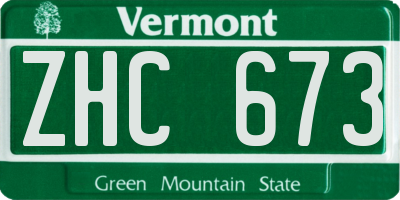 VT license plate ZHC673
