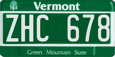 VT license plate ZHC678