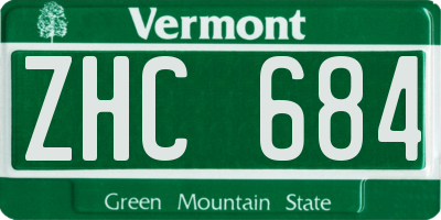 VT license plate ZHC684
