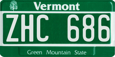 VT license plate ZHC686